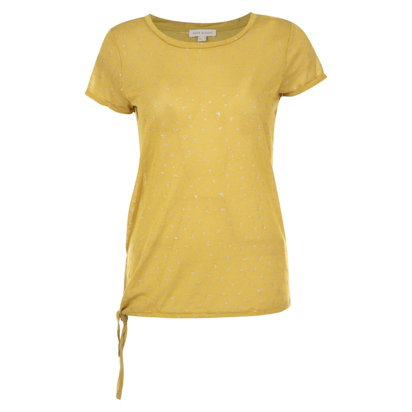 تی شرت یقه گرد زنانه - یوپیم - خردلي - 2