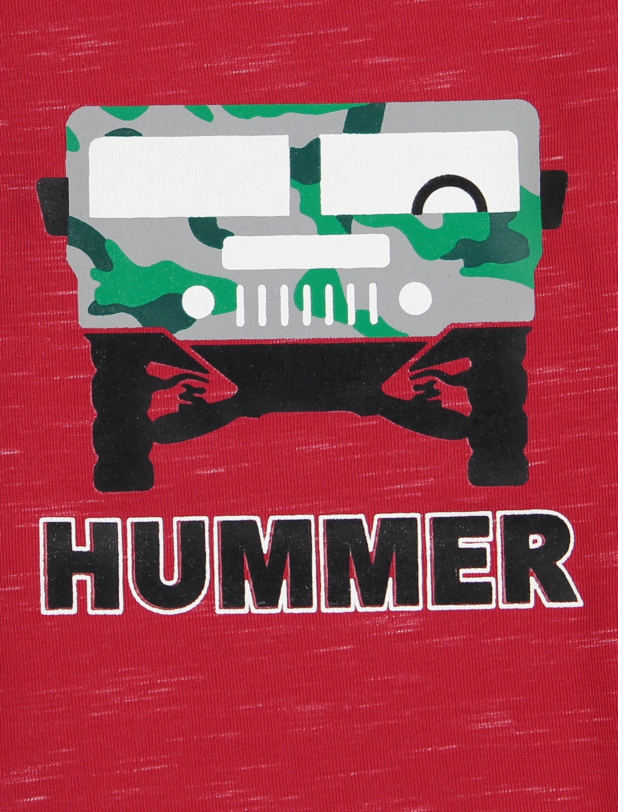 تی شرت نخی آستین بلند پسرانه Hummer - خرس کوچولو - قرمز  - 4