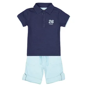 پیراهن و شلوارک نخی پسرانه - پیانو