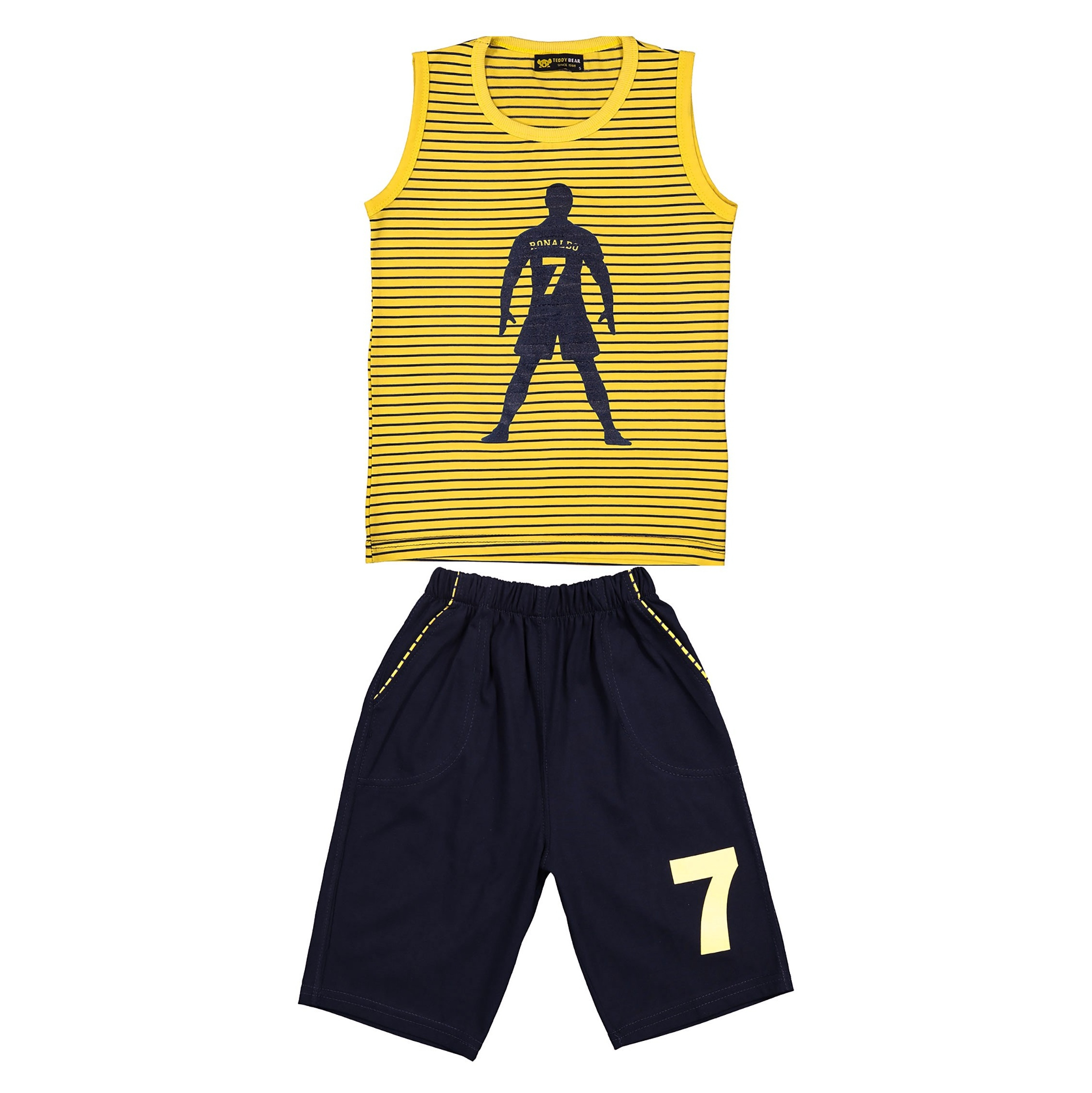 تاپ و شلوارک نخی پسرانه Ronaldo - خرس کوچولو