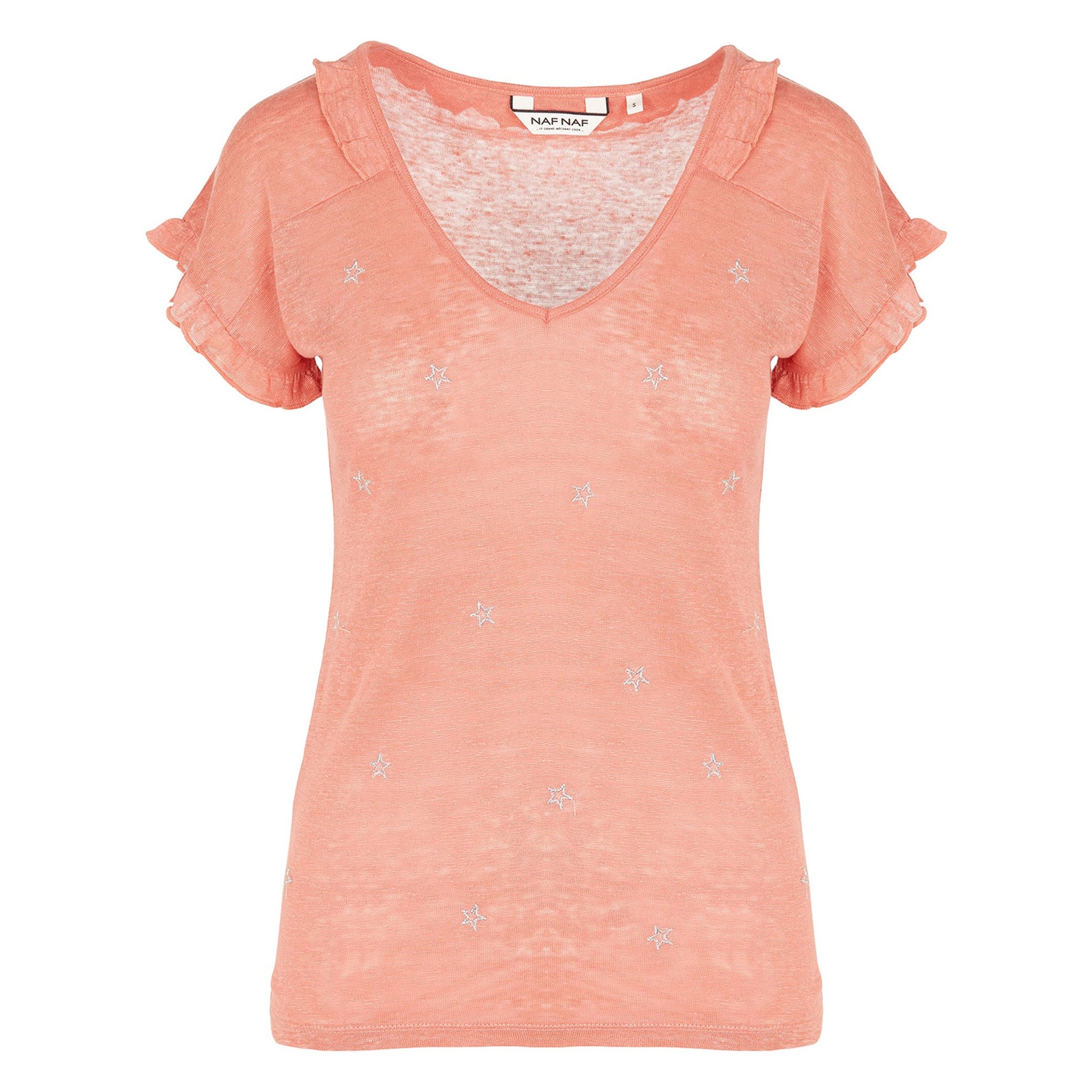 تی شرت یقه هفت زنانه - نف نف - نارنجي - 1