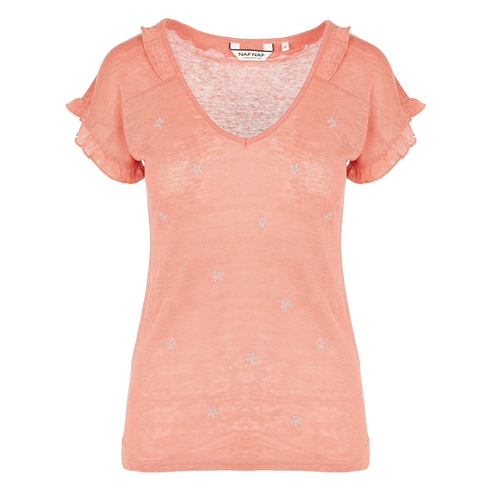 تی شرت یقه هفت زنانه - نف نف - نارنجي - 2