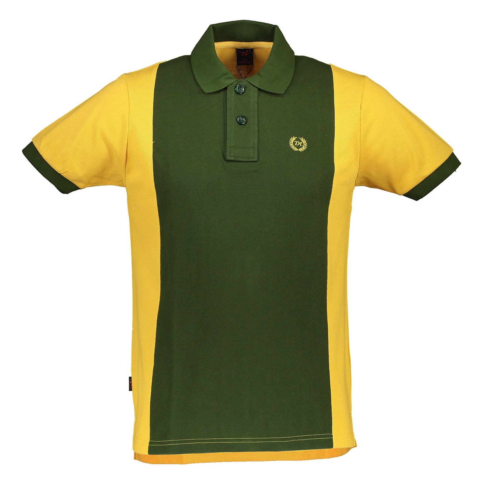 پولوشرت آستین کوتاه مردانه - درفش - سبز/نارنجي - 1