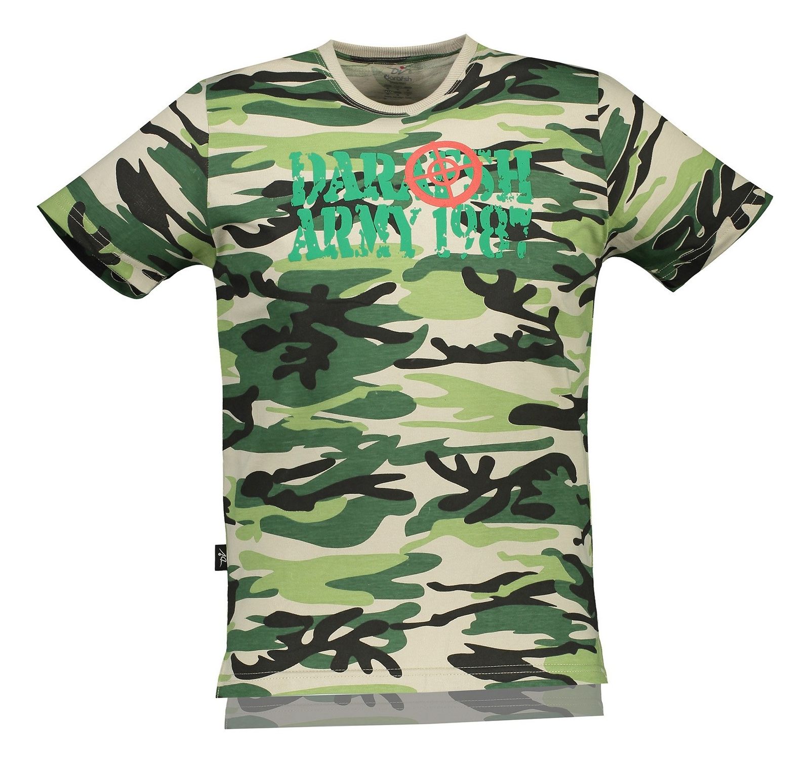 تی شرت نخی یقه گرد مردانه - درفش - سبز - 1