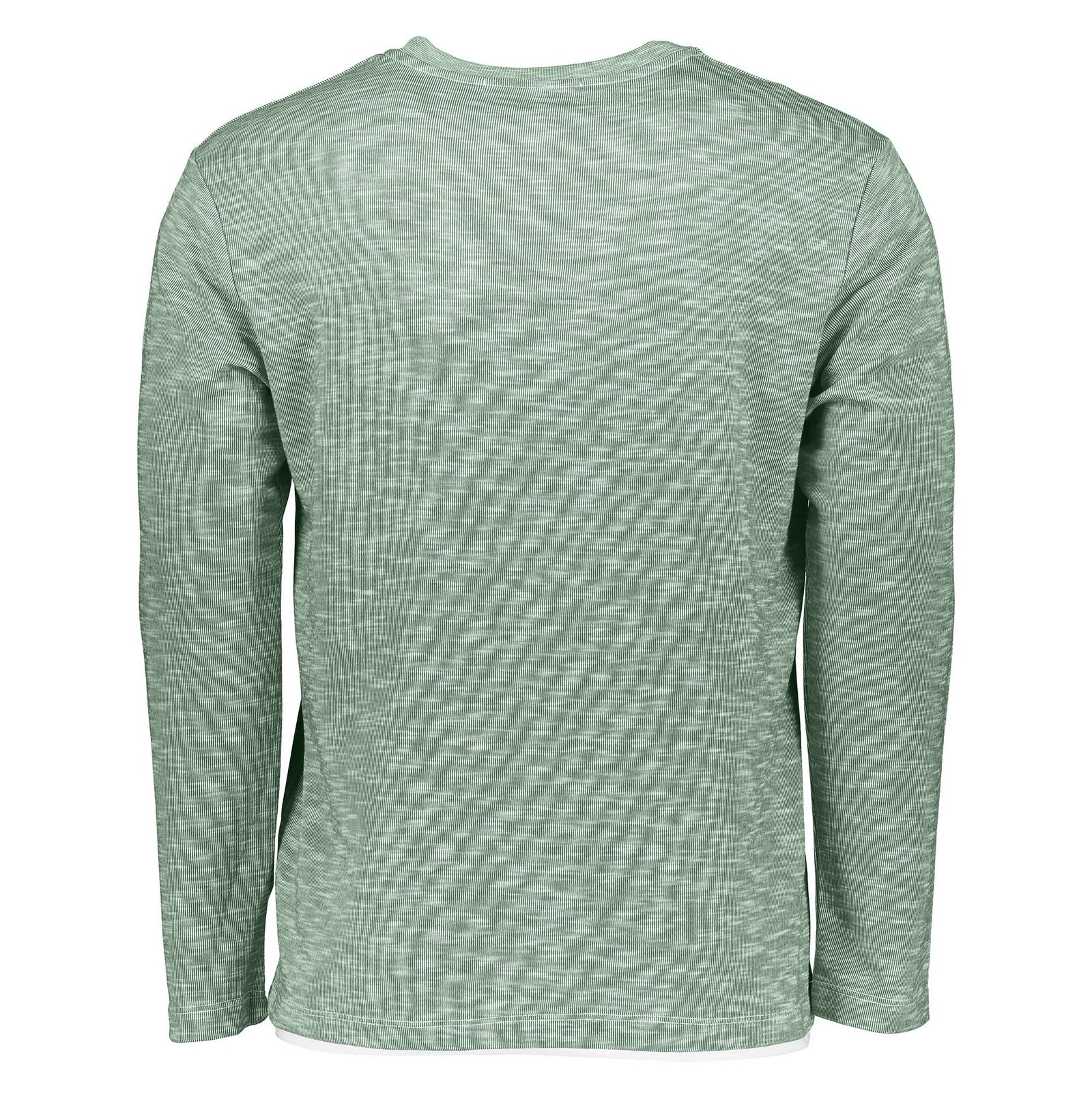 تی شرت نخی یقه هفت مردانه - رامکات - سبز - 3