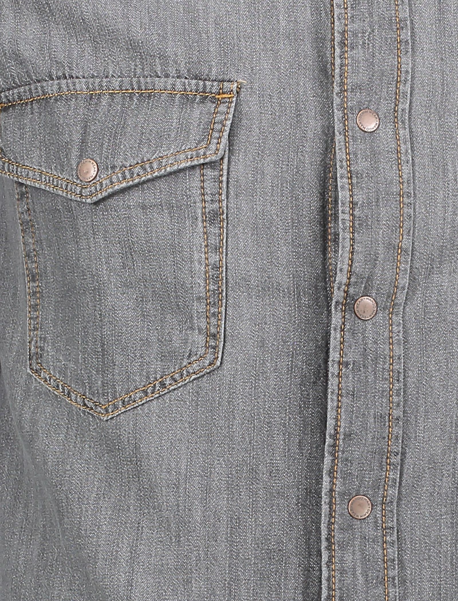 پیراهن جین آستین بلند مردانه - مانگو - طوسي - 6