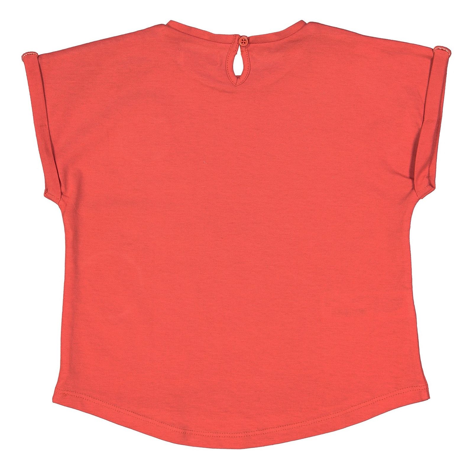 تی شرت نخی یقه گرد دخترانه - مانگو - صورتي پر رنگ - 4