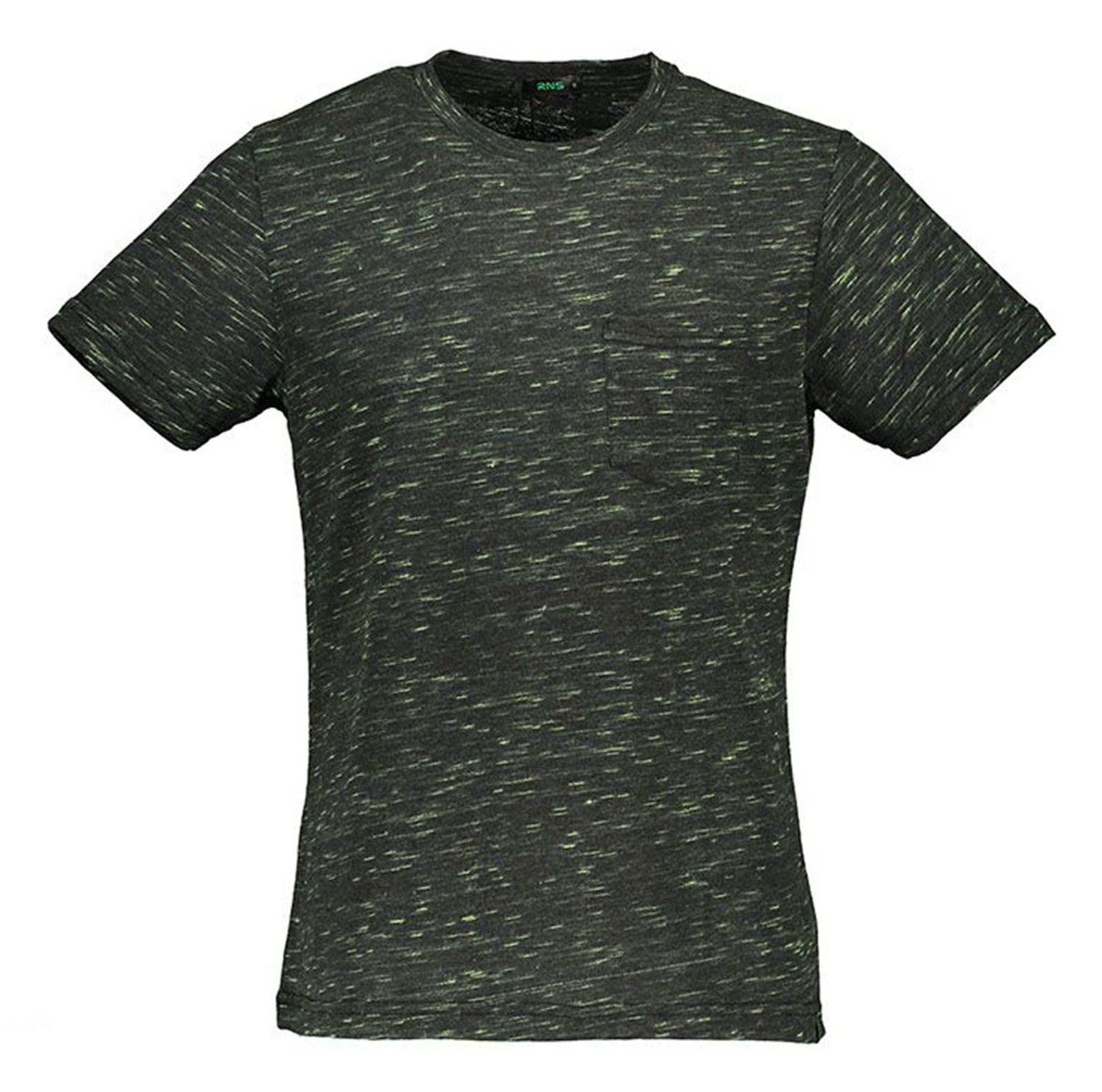 تی شرت نخی یقه گرد مردانه - آر اِن اِس - مشکي سبز - 1