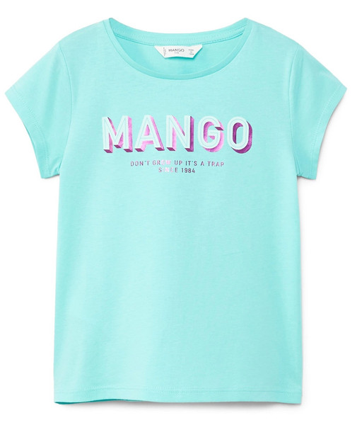 تی شرت نخی یقه گرد دخترانه - مانگو