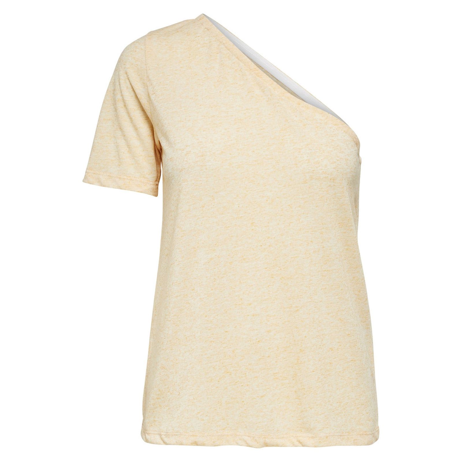 تی شرت یقه رومی زنانه - سلکتد - نارنجي روشن - 1