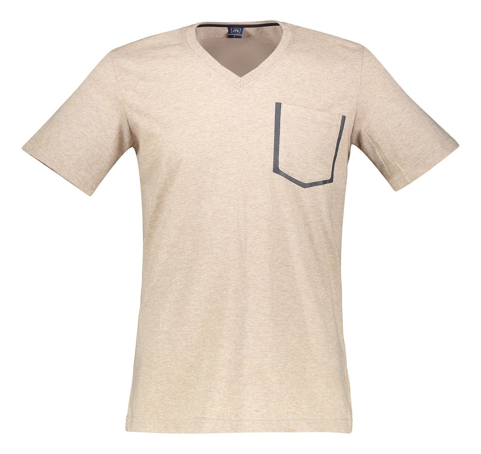 تی شرت نخی یقه هفت مردانه - جامه پوش آرا - نسکافه اي - 1