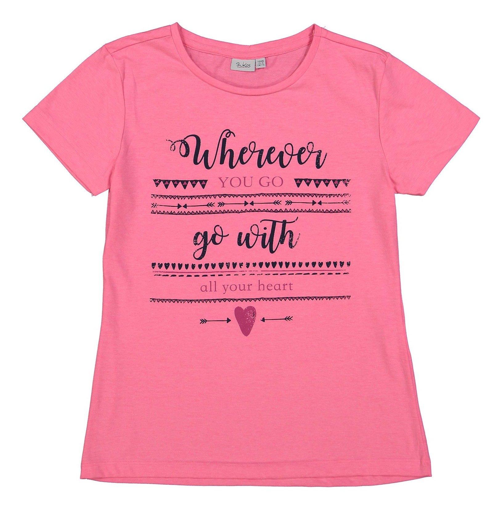 تی شرت نخی یقه گرد دخترانه - بلوکیدز