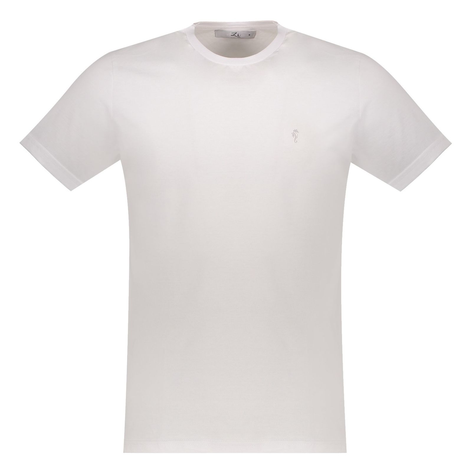 تی شرت نخی یقه گرد مردانه - زی سا  - سفيد - 1