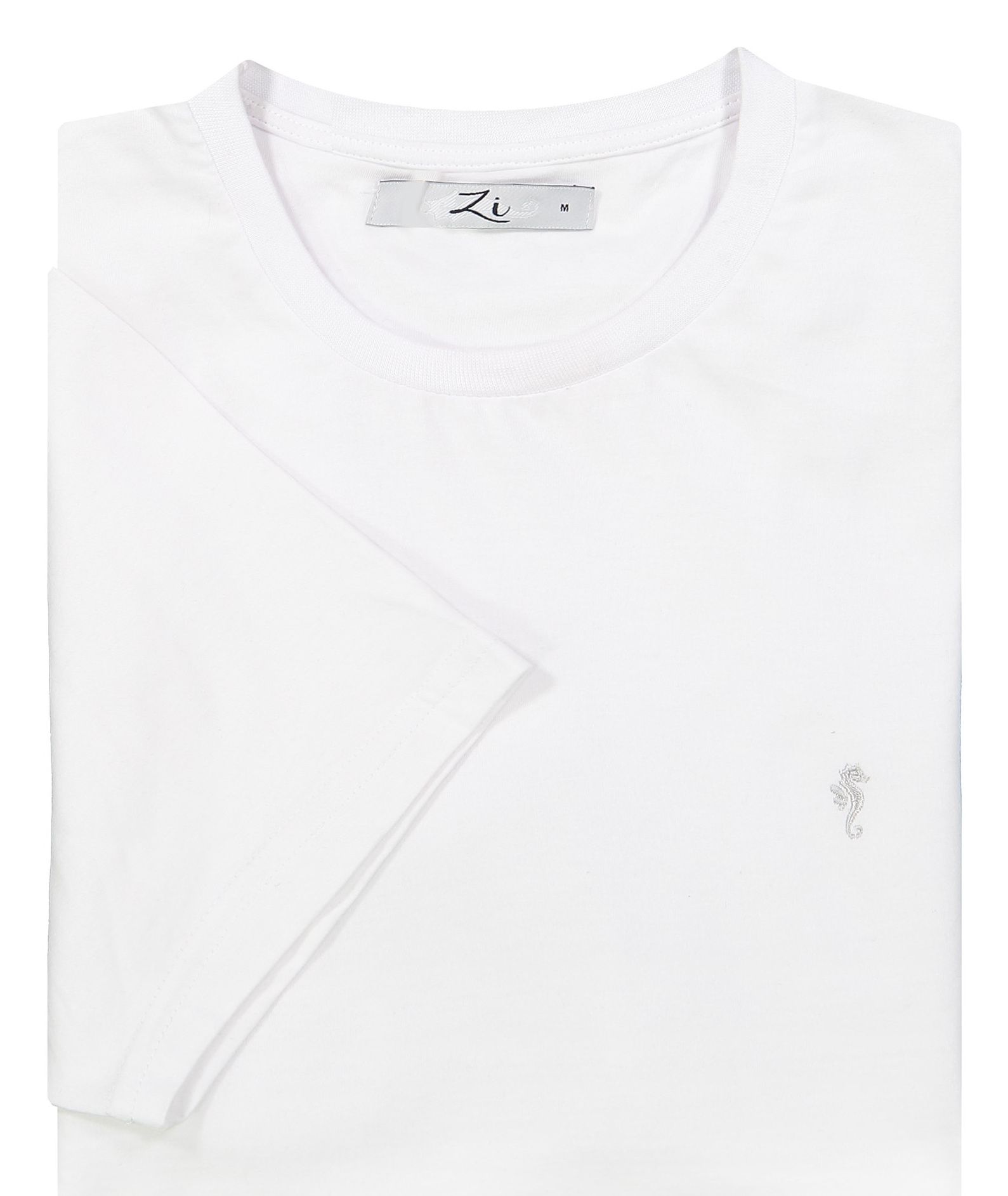 تی شرت نخی یقه گرد مردانه - زی سا  - سفيد - 7