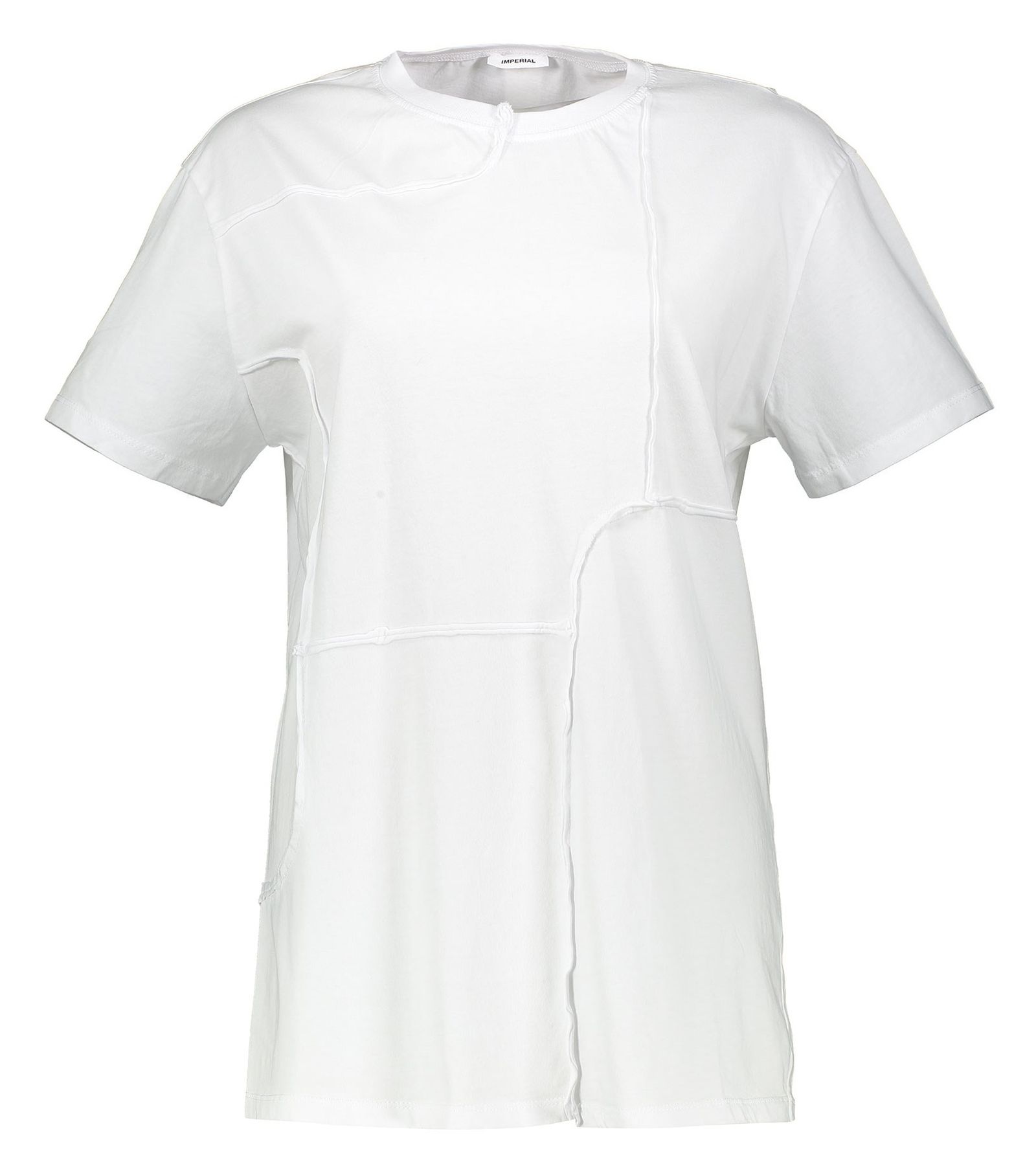 تی شرت نخی یقه گرد مردانه - امپریال - سفيد - 1