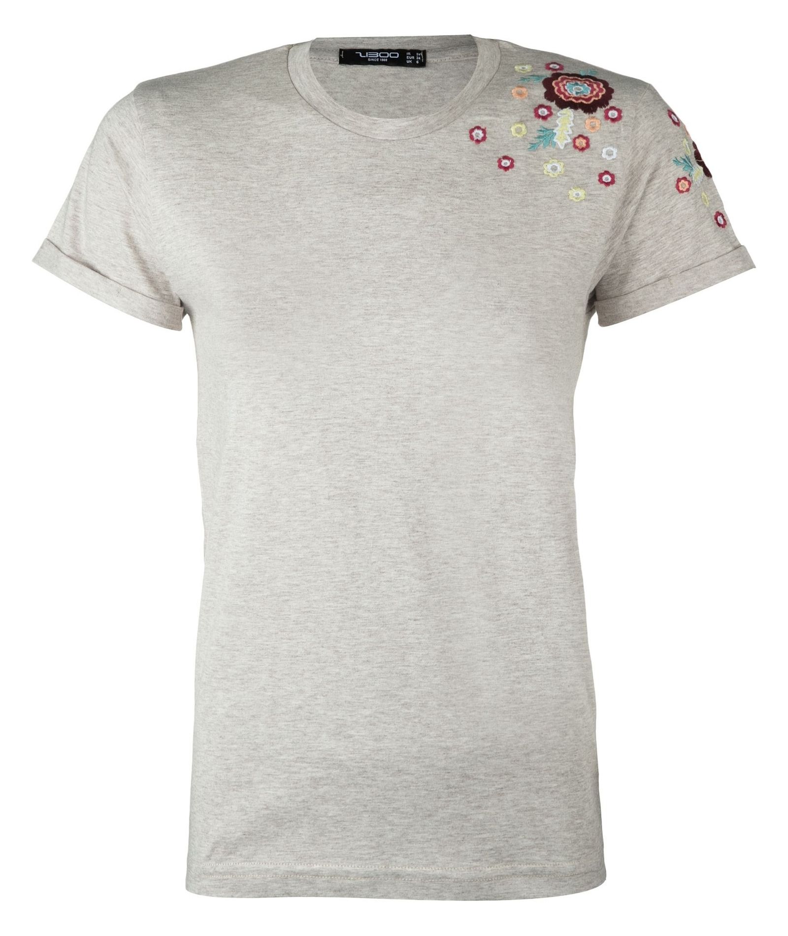 تی شرت یقه گرد زنانه - زیبو - کرم - 1