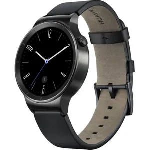 ساعت هوشمند هوآوی واچ مشکی مدل Steel Case With Black Leather Band