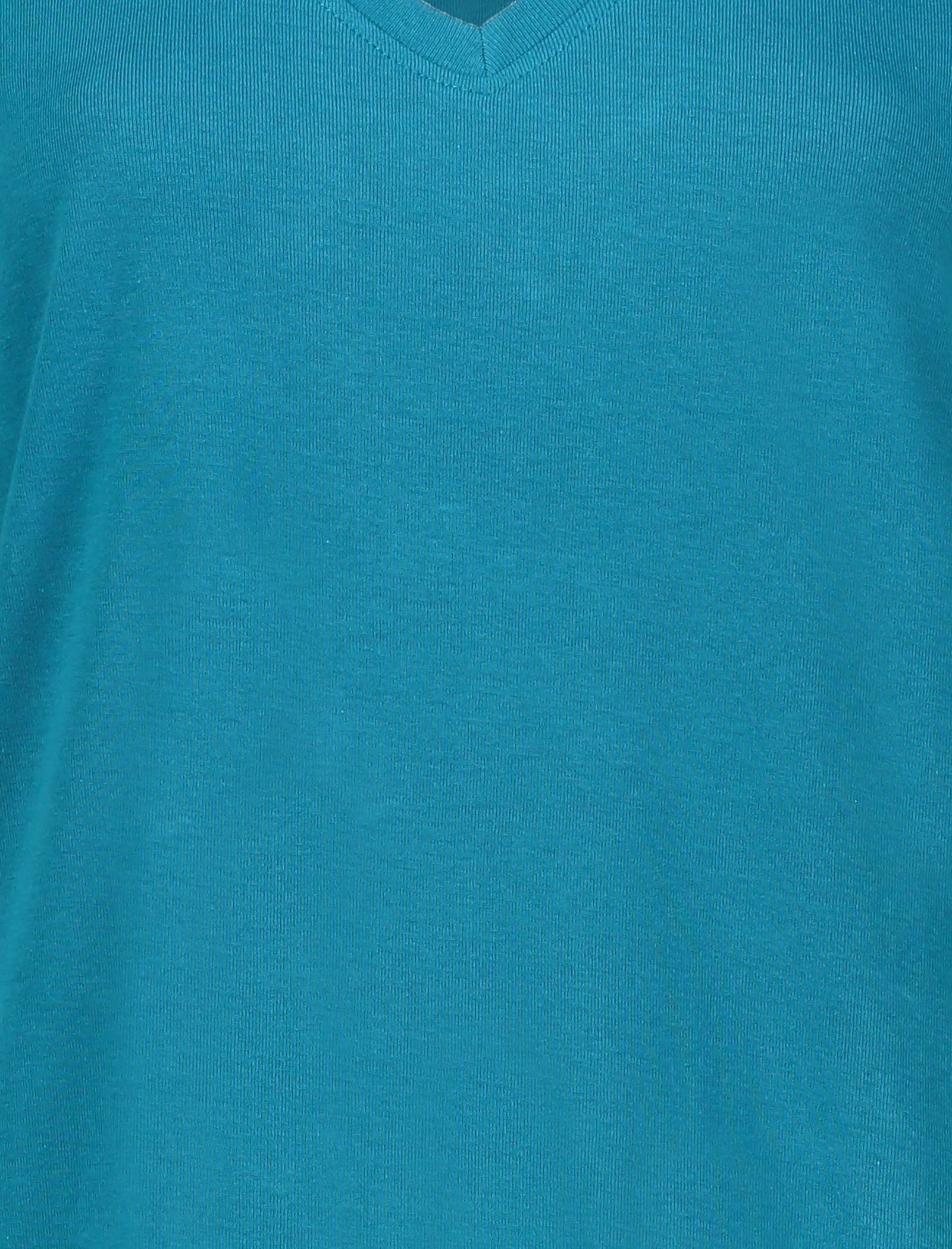 تی شرت نخی زنانه - یوپیم - سبز آبي - 5