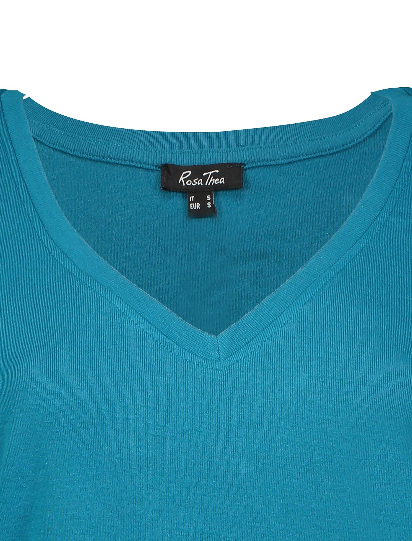 تی شرت نخی زنانه - یوپیم - سبز آبي - 6