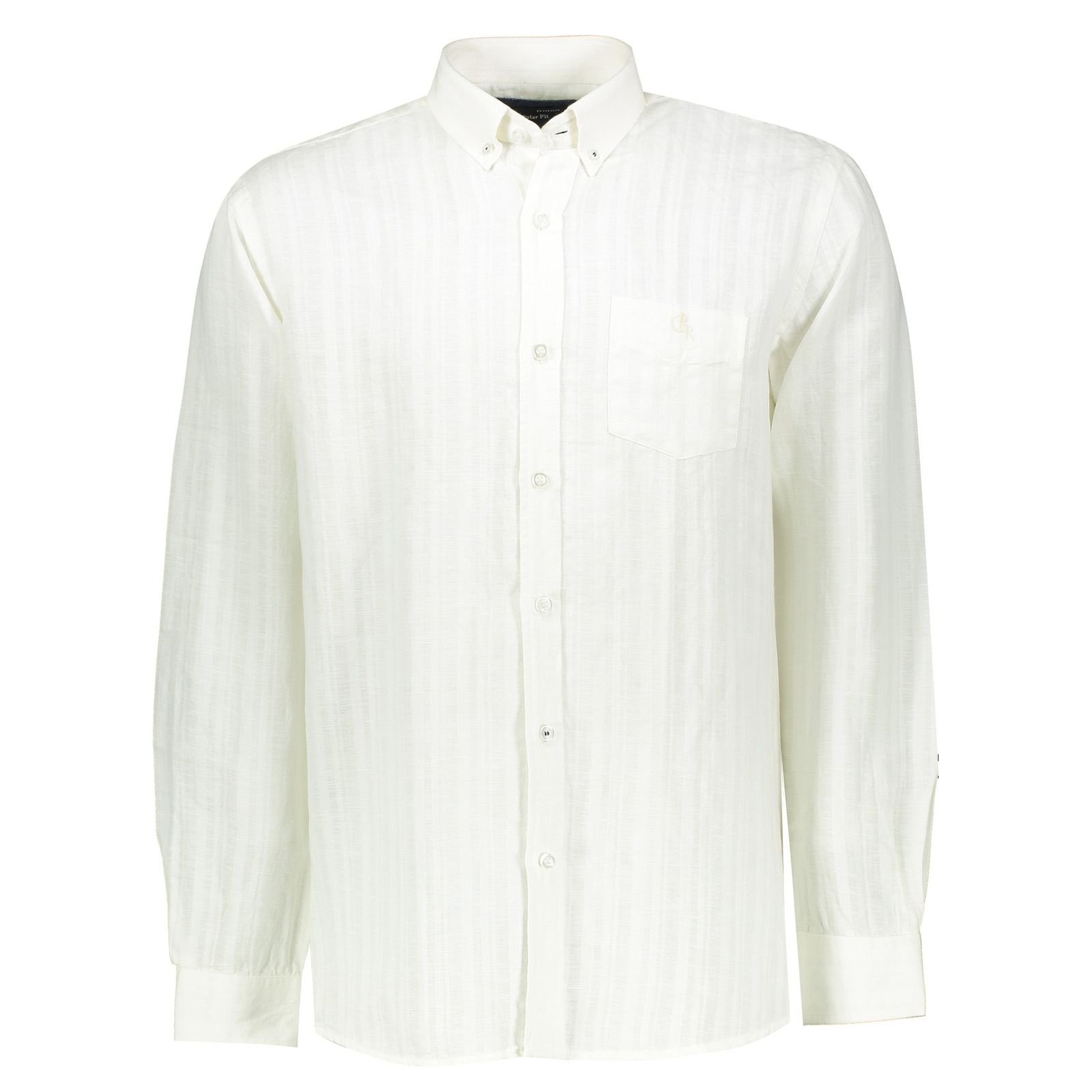 Men Cotton Long Sleeve Shirt - پاتن جامه - سفيد - 1