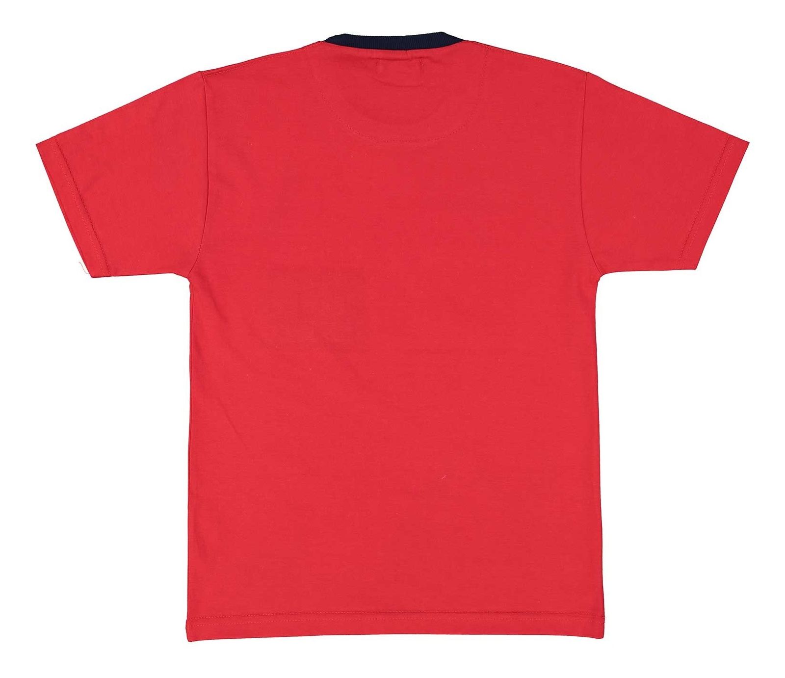 تی شرت نخی یقه گرد پسرانه 93 - خرس کوچولو - قرمز - 3
