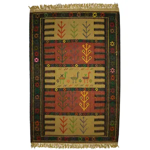 گلیم دستبافت دو متری کد 980729