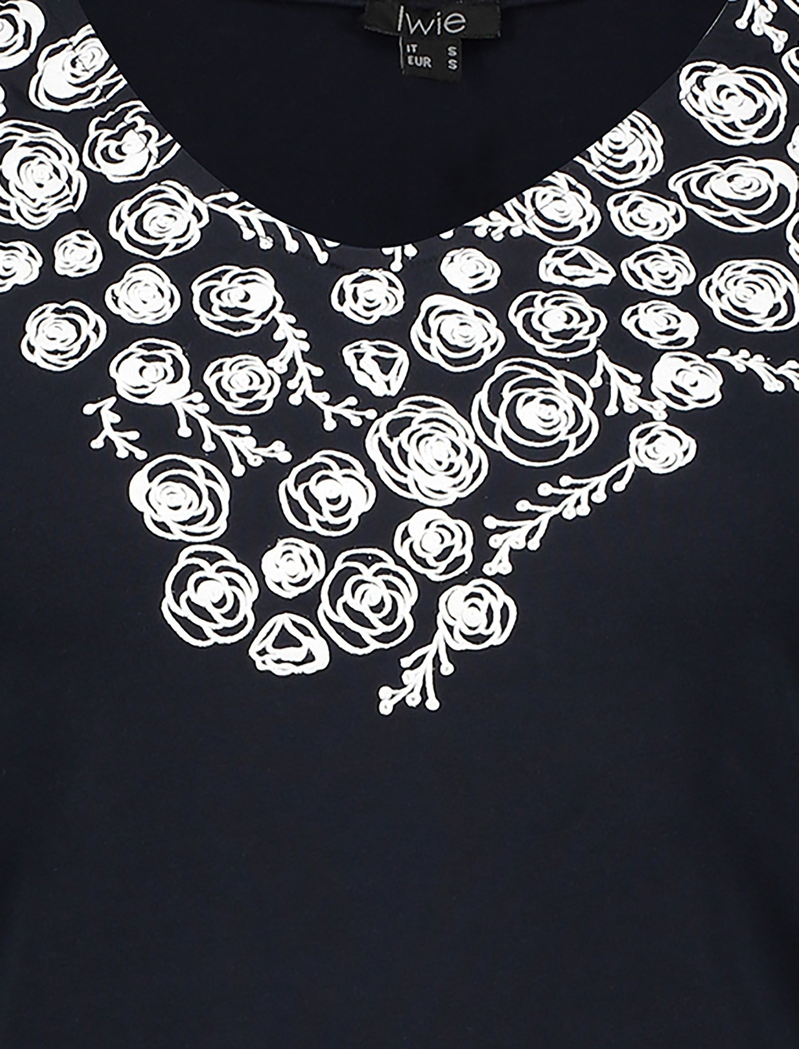تی شرت نخی یقه هفت زنانه - یوپیم - سرمه اي - 4