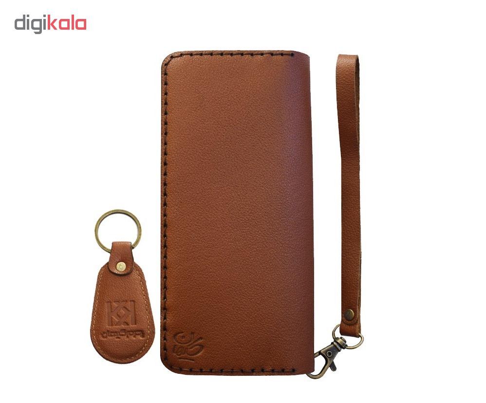 ست کیف پول و جاکلیدی چرمی کیهان کد K2