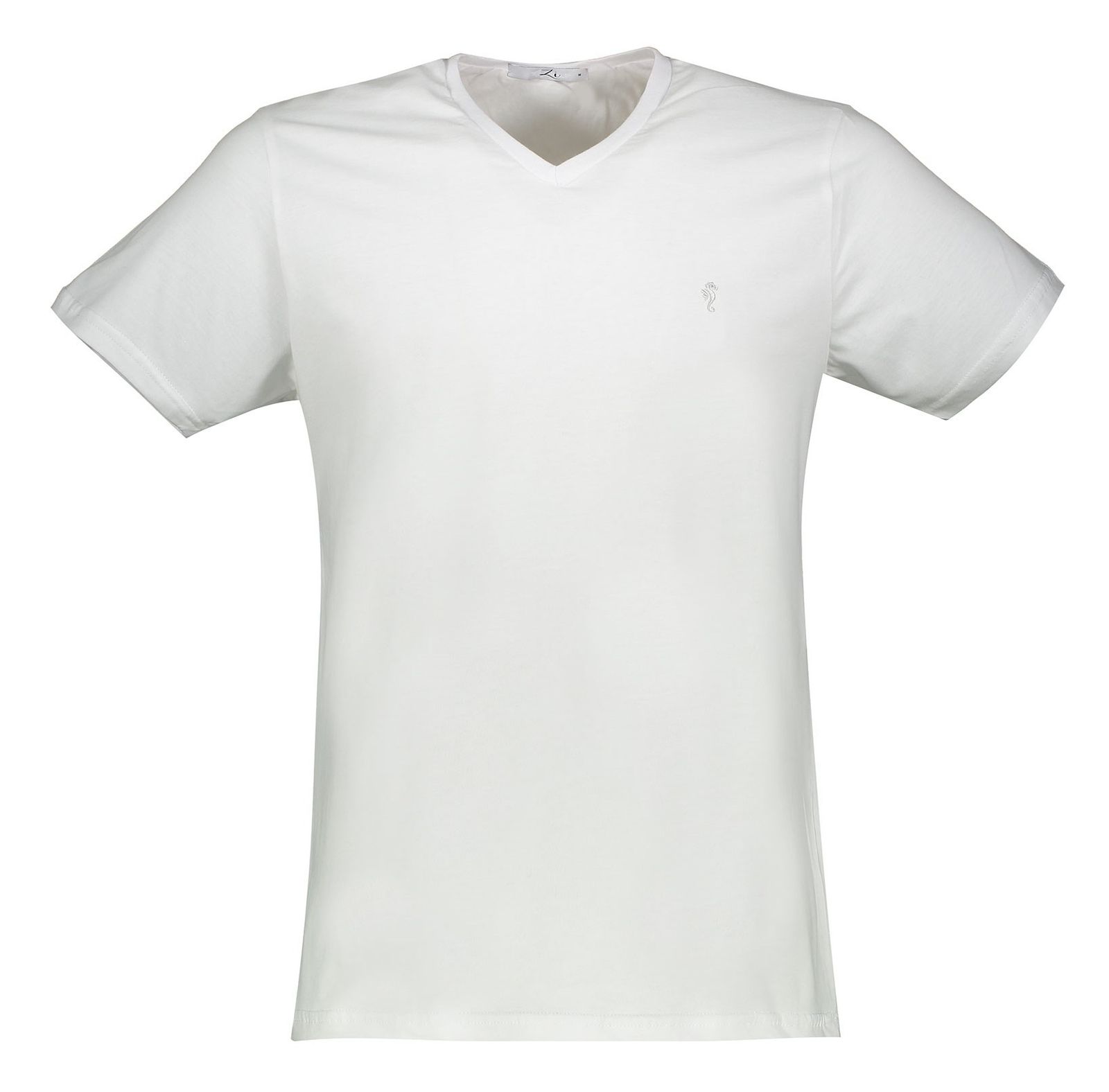 تی شرت نخی یقه هفت مردانه - زی سا  - سفيد - 1