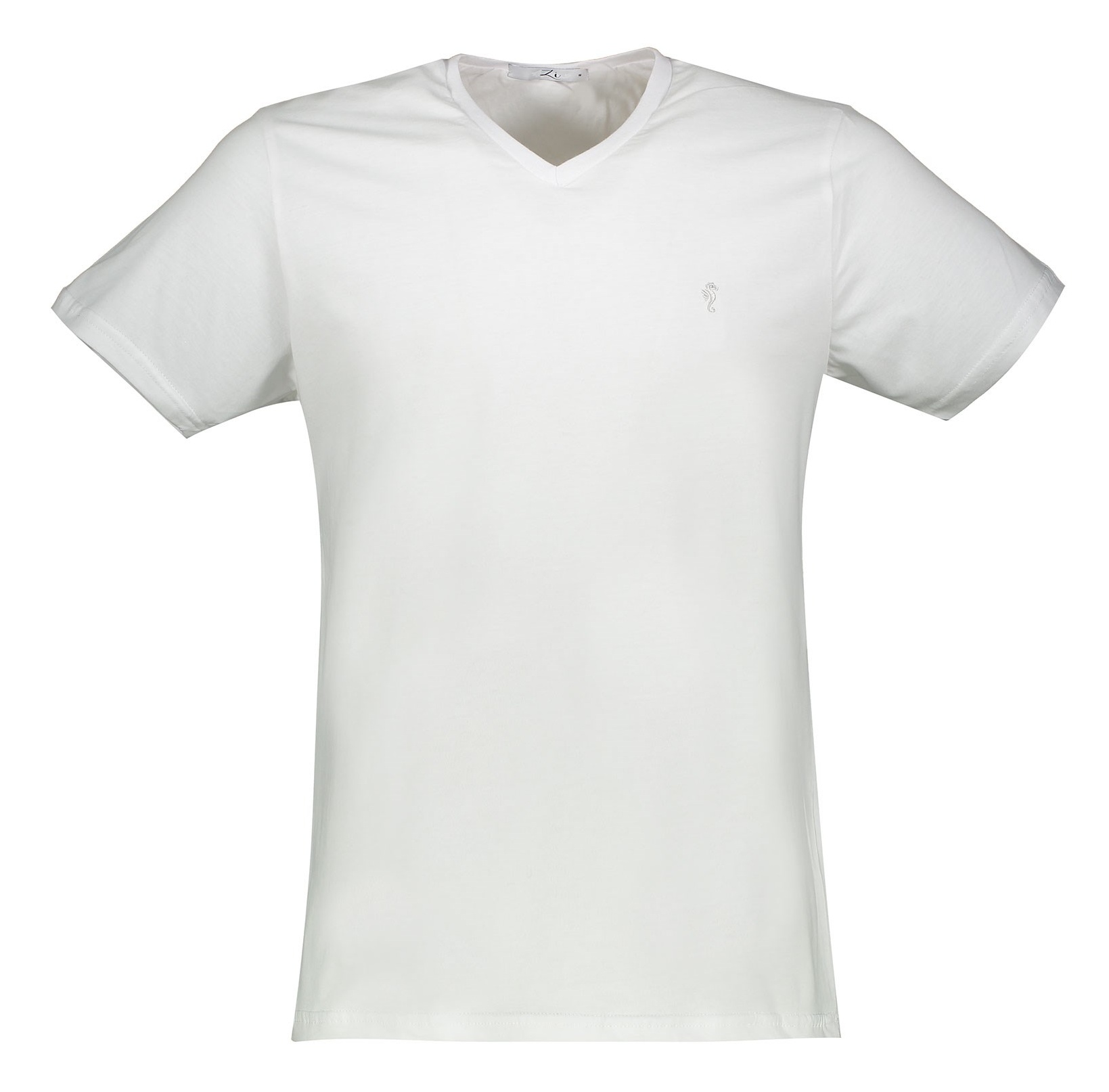 تی شرت نخی یقه هفت مردانه - زی سا  - سفيد - 2