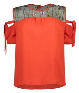 بلوز ویسکوز یقه گرد زنانه - زیبو