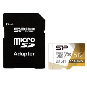 کارت حافظه microSDXC سیلیکون پاور مدل Superior pro کلاس 10 استاندارد UHS-I U3 سرعت 100MBps ظرفیت 512 گیگابایت به همراه آداپتور SD