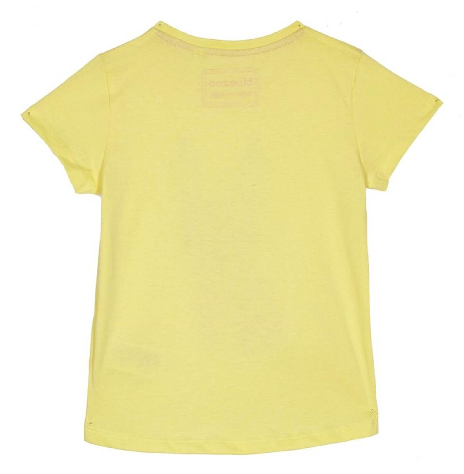 تی شرت نخی یقه گرد دخترانه - بلوزو - زرد - 3