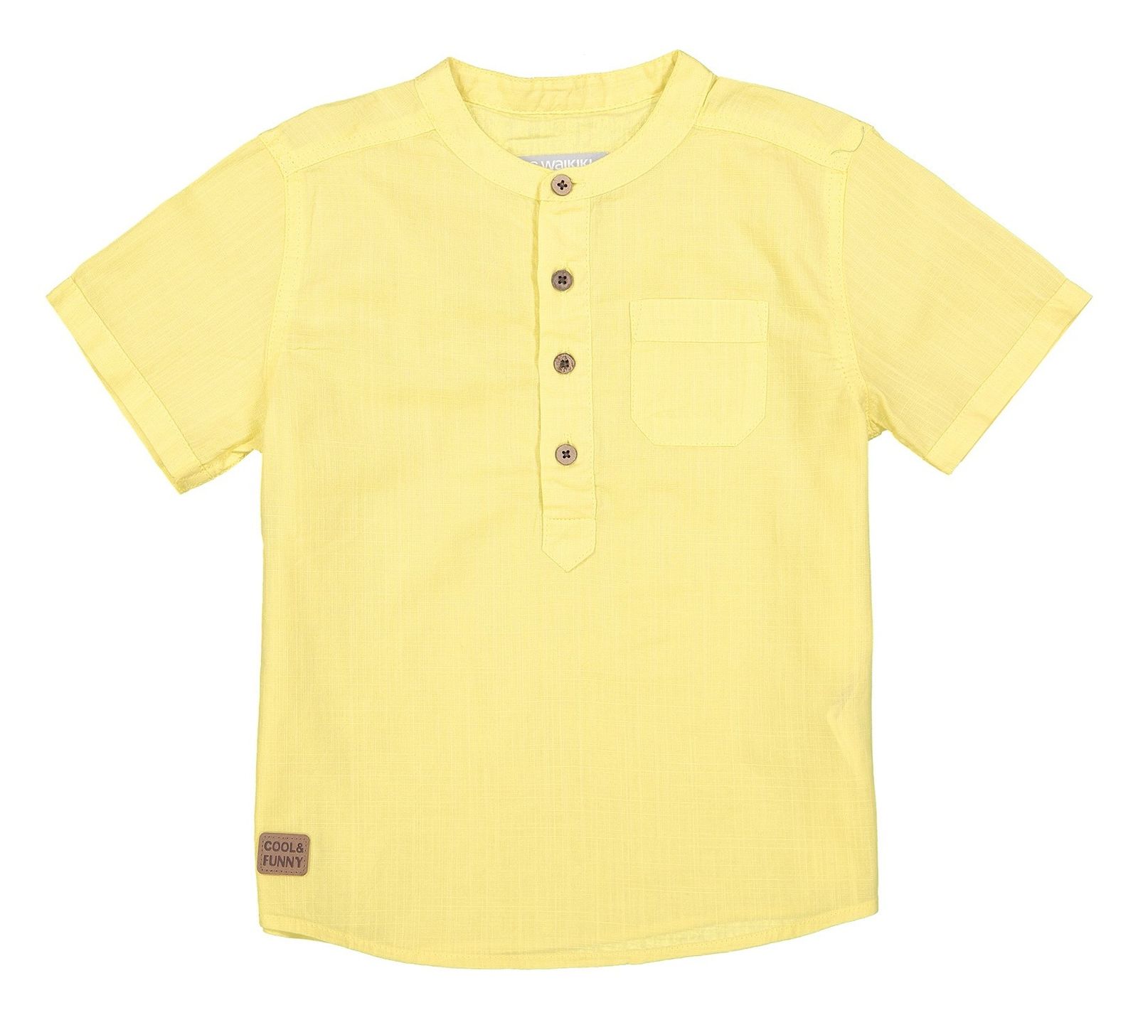 پیراهن نخی یقه گرد پسرانه - ال سی وایکیکی - زرد - 2