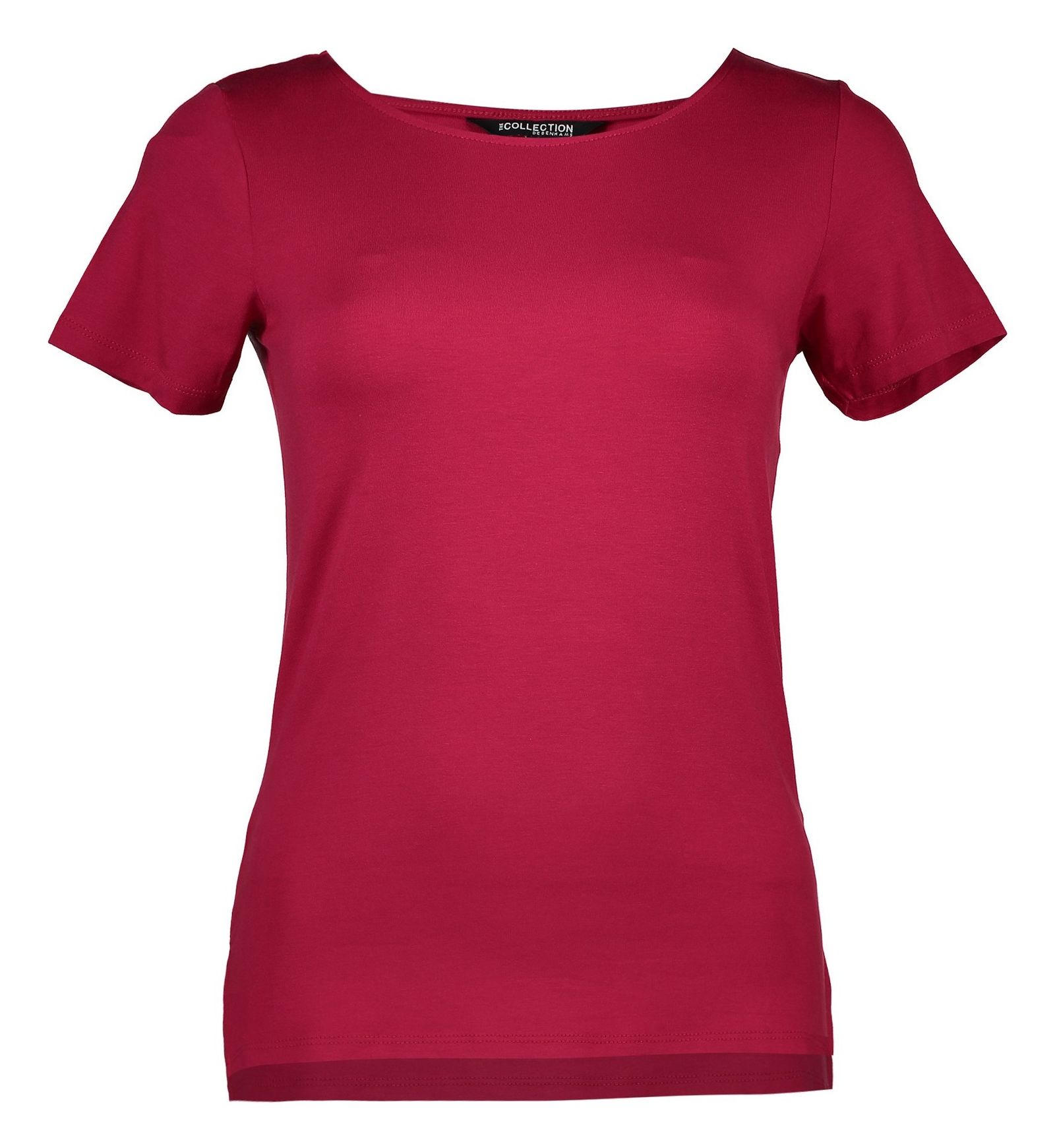 تی شرت ویسکوز یقه گرد زنانه - کالکشن - سرخابي - 1