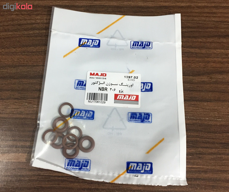 اورینگ سوزن انژکتور مجد کد 17061029 مناسب برای پژو 206 بسته 8 عددی