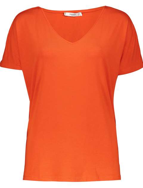 تی شرت ویسکوز یقه هفت زنانه - مانگو