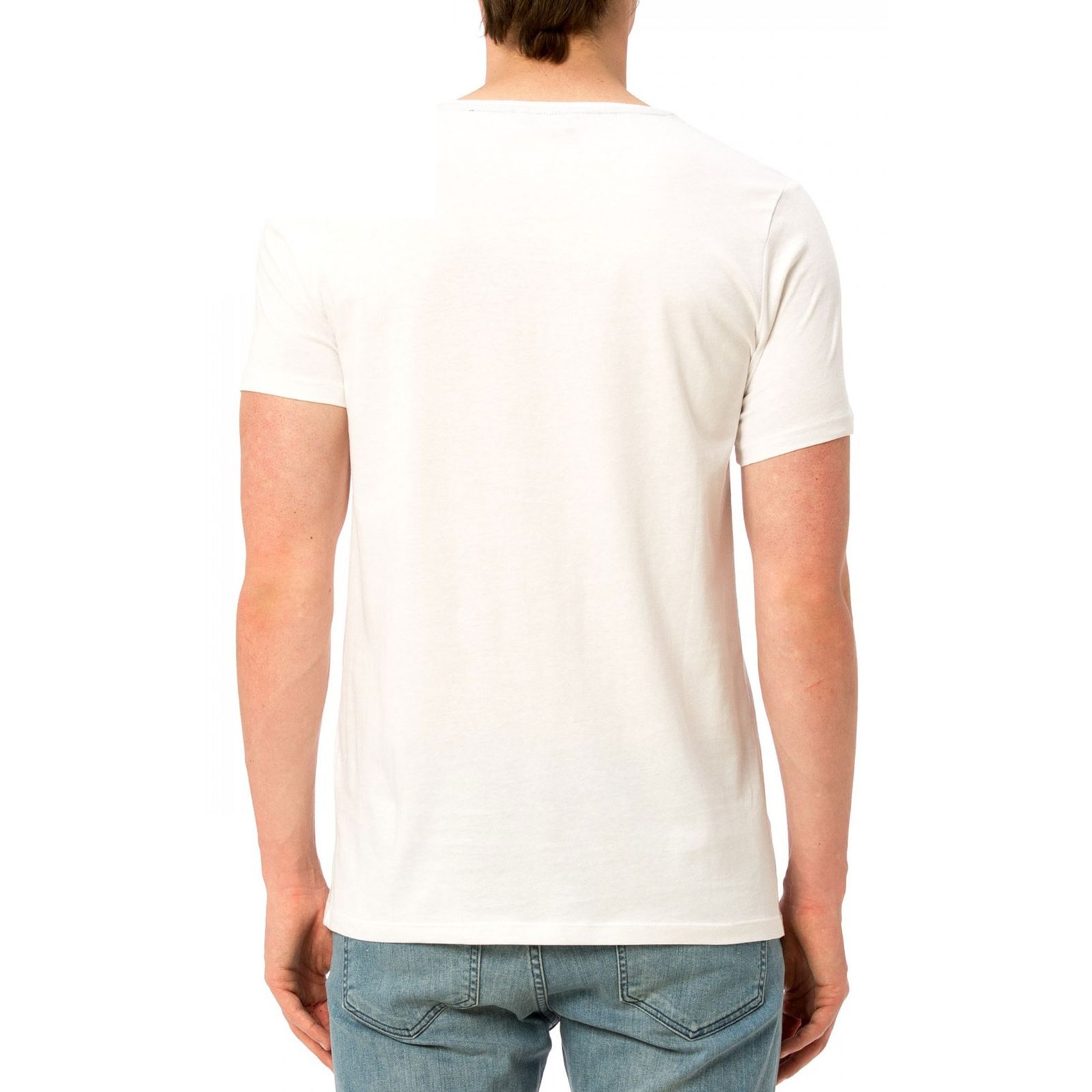 تی شرت نخی یقه هفت مردانه - ال سی وایکیکی - سفيد - 3