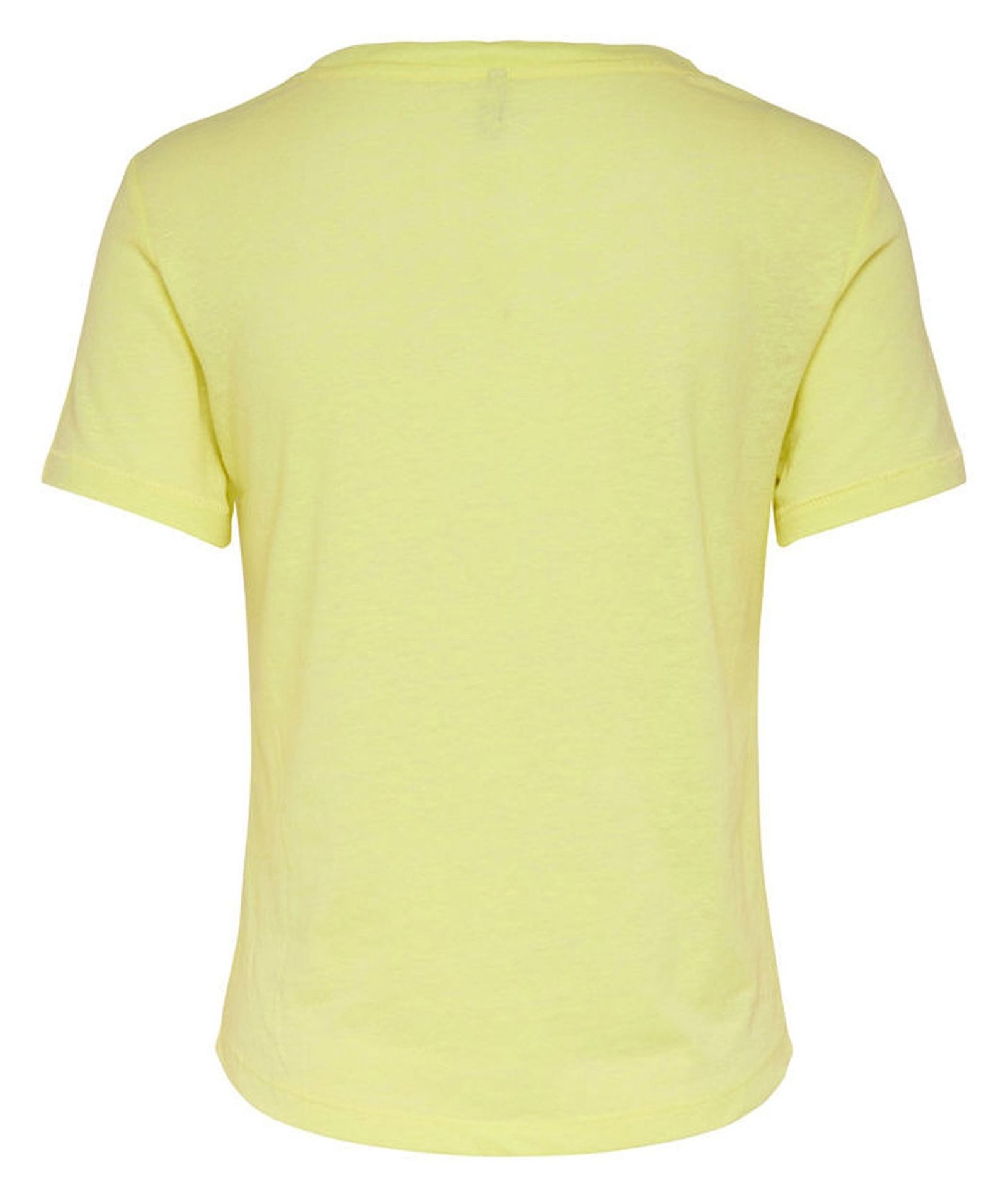 تی شرت یقه گرد زنانه - اونلی - زرد - 3