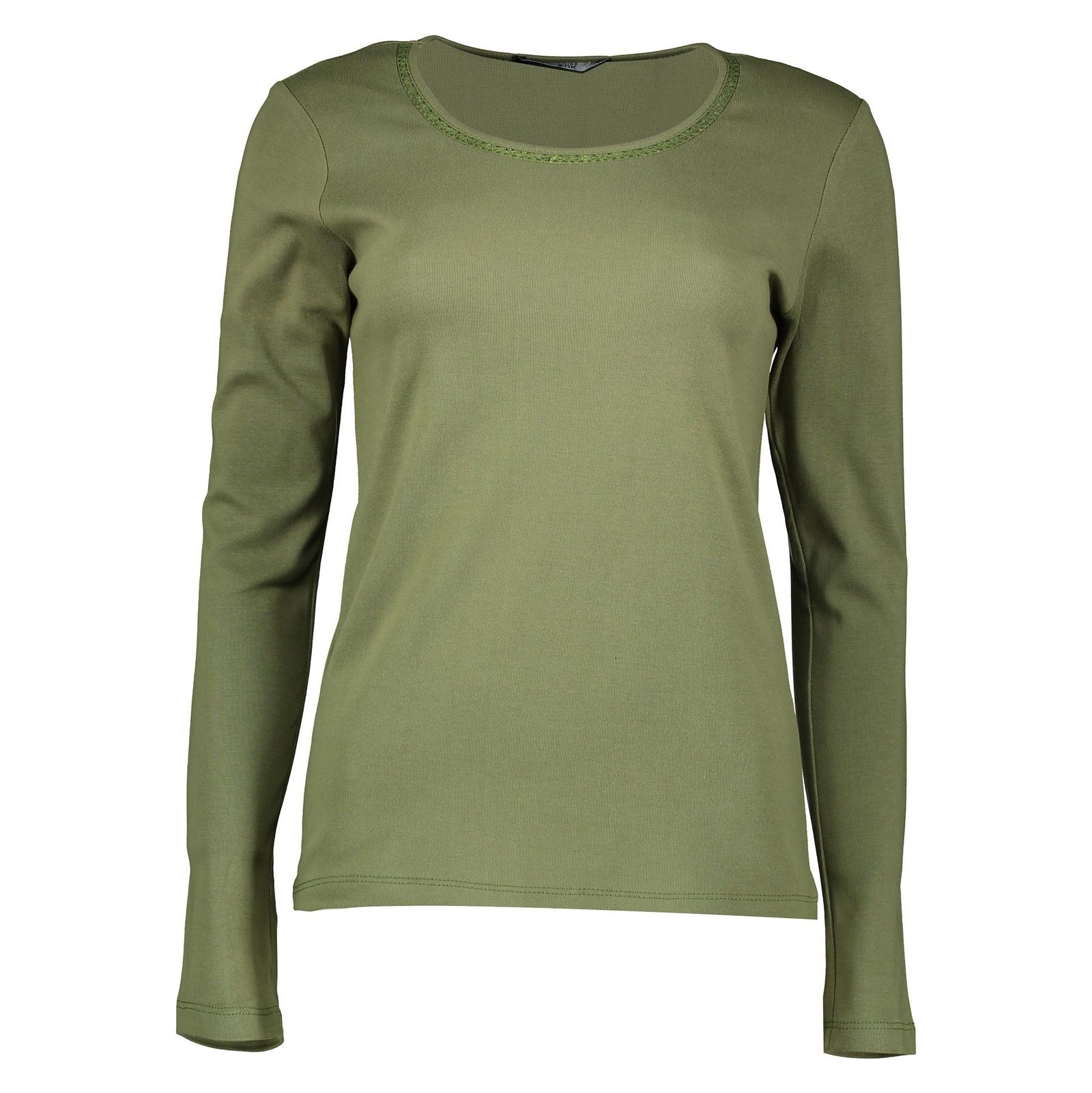 تی شرت نخی یقه گرد زنانه - رامکات - سبز ارتشي - 1
