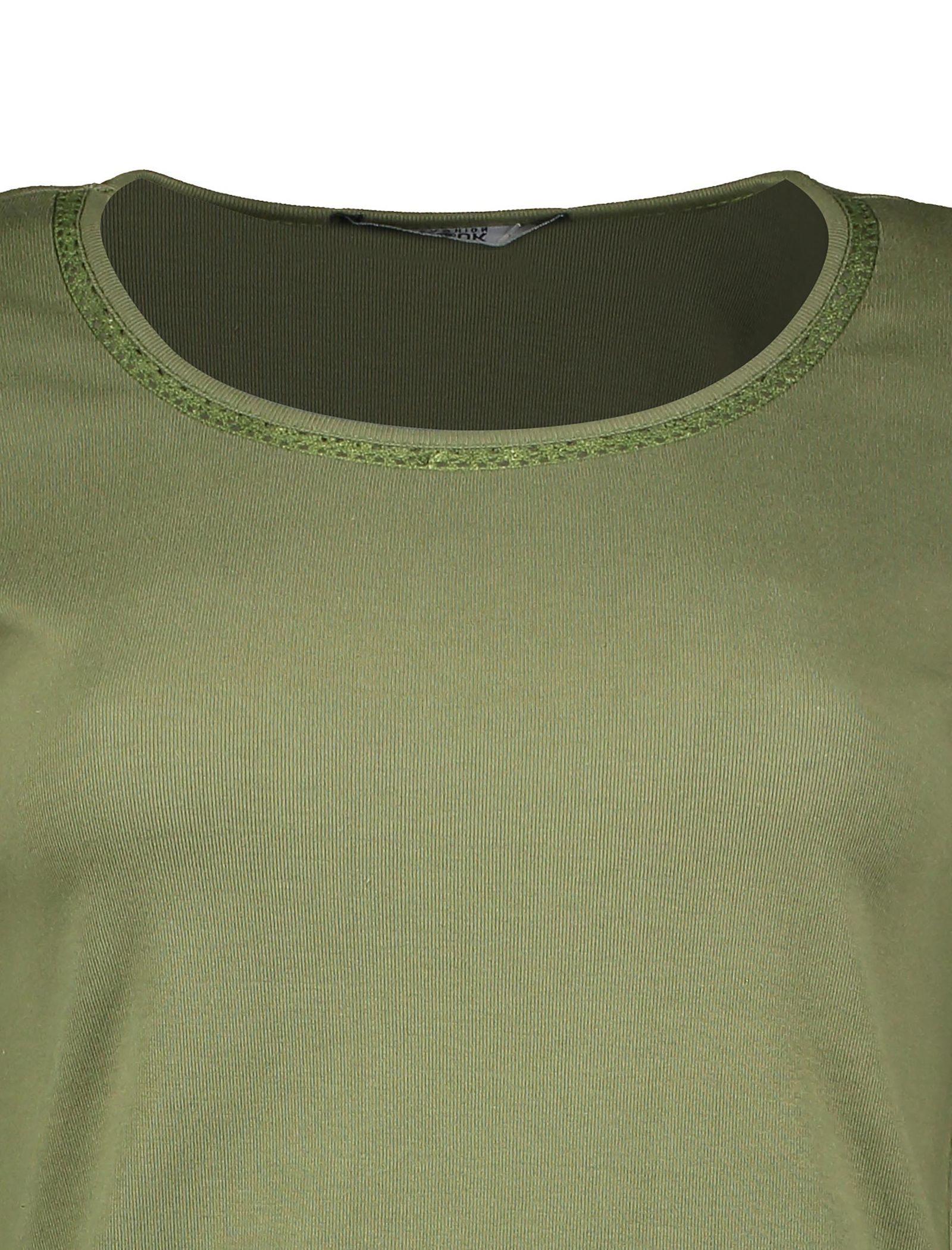 تی شرت نخی یقه گرد زنانه - رامکات - سبز ارتشي - 5