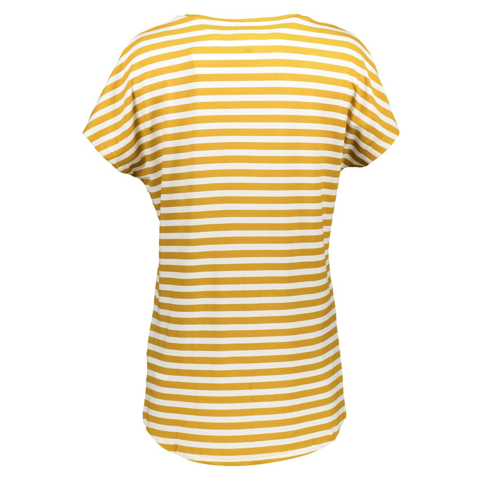 تی شرت ویسکوز یقه هفت زنانه - ال سی وایکیکی - زرد و سفيد - 3