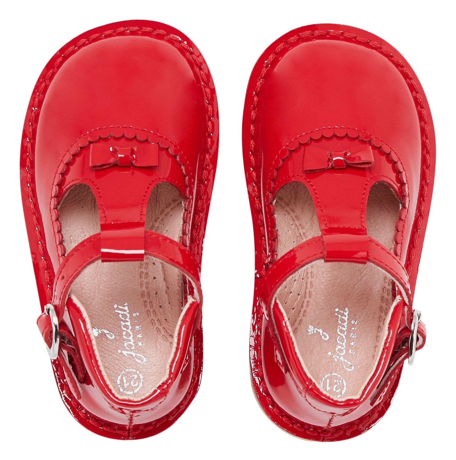 کفش چرم نوزادی دخترانه Souris - جاکادی - قرمز - 3