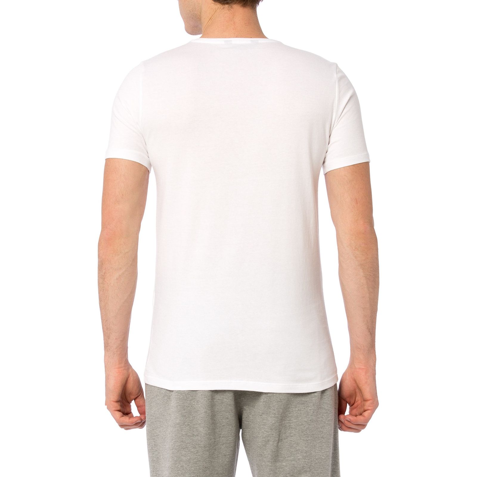 تی شرت نخی یقه گرد مردانه - ال سی وایکیکی - سفيد - 3
