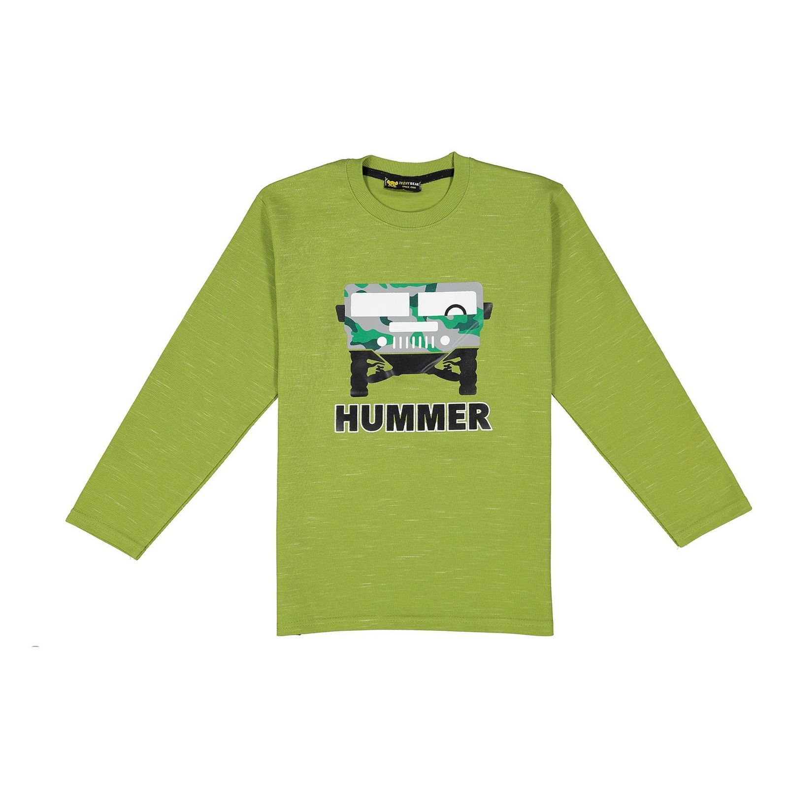 تی شرت نخی آستین بلند پسرانه Hummer - خرس کوچولو - سبز  - 2