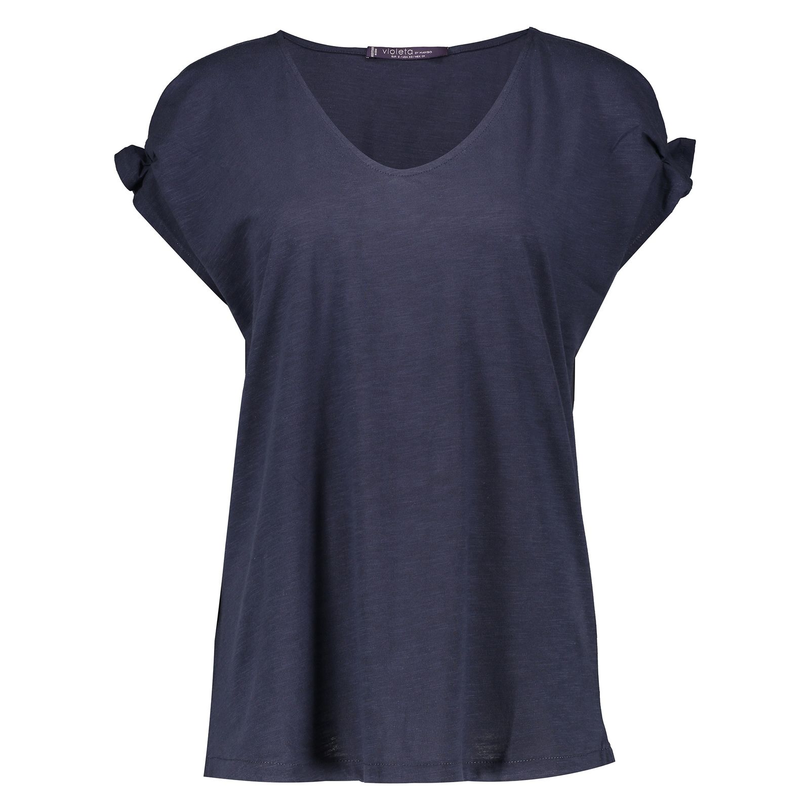تی شرت نخی یقه هفت زنانه - ویولتا بای مانگو - سرمه ای - 1