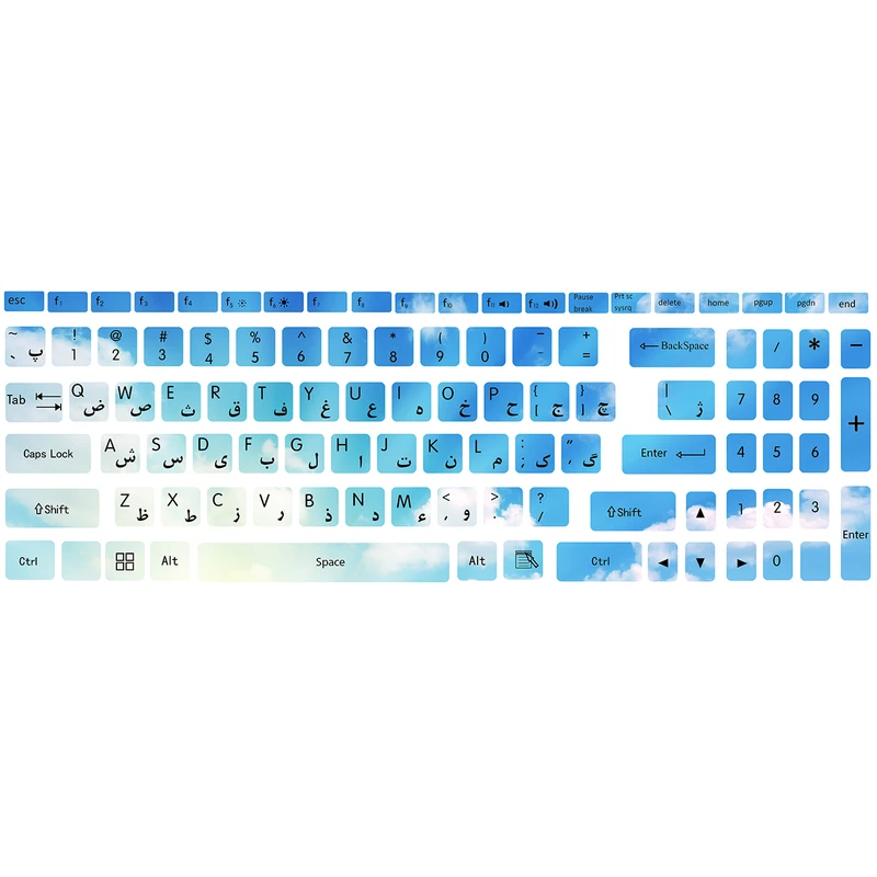 برچسب حروف فارسی کیبورد طرح آسمان کد ۰۱