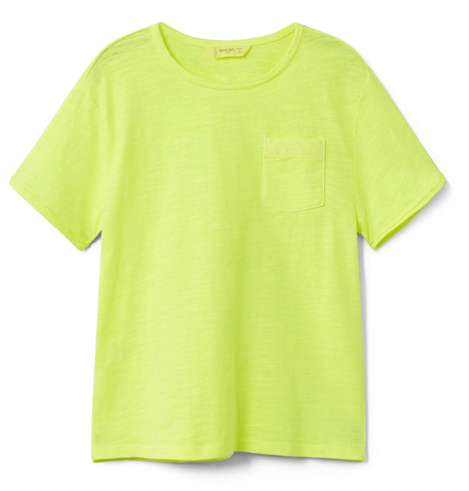تی شرت نخی یقه گرد پسرانه - مانگو - سبز روشن  - 1