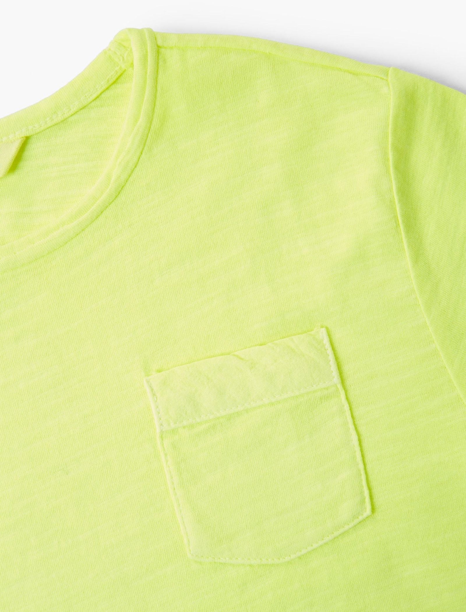 تی شرت نخی یقه گرد پسرانه - مانگو - سبز روشن  - 5
