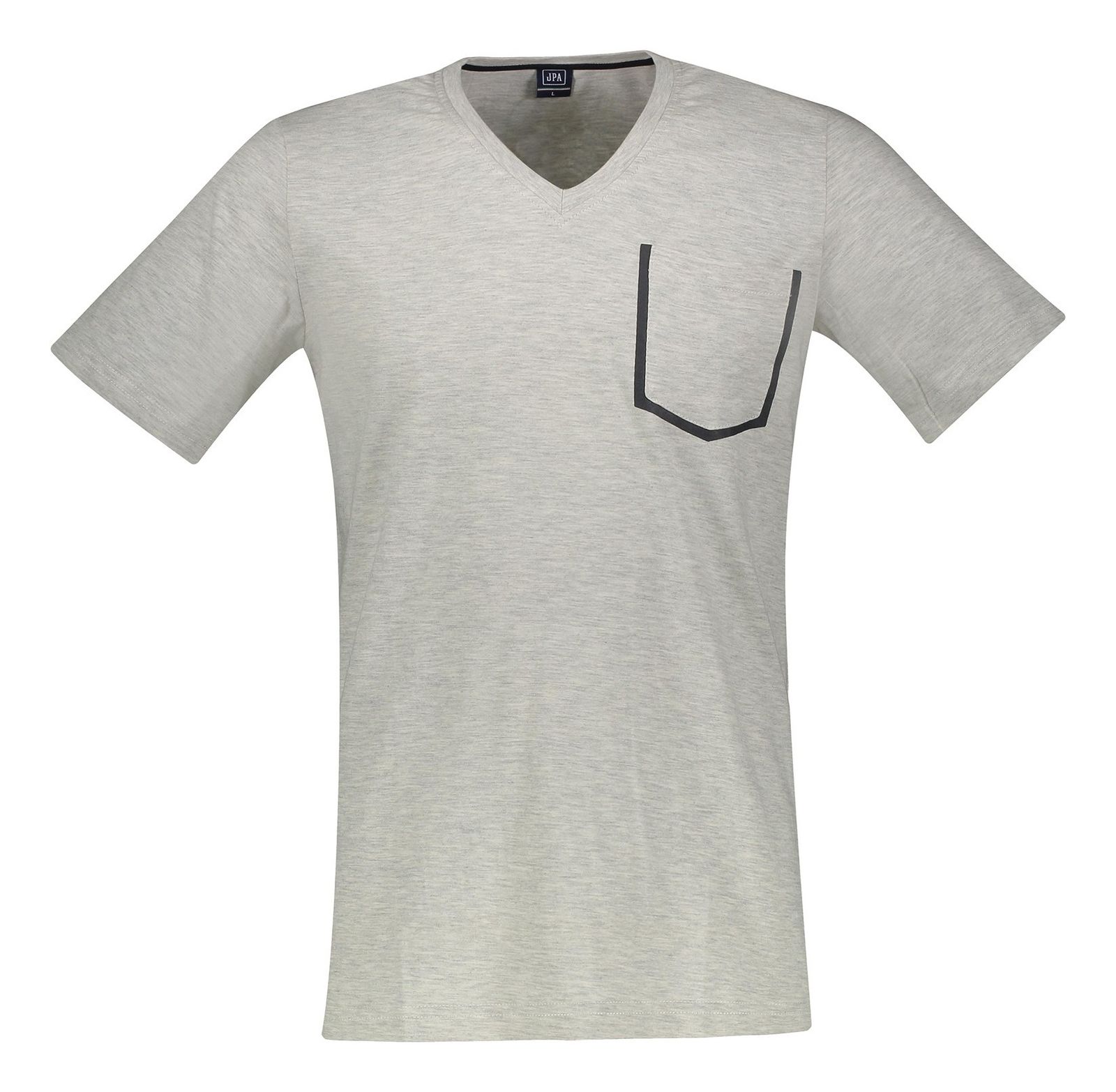 تی شرت نخی یقه هفت مردانه - جامه پوش آرا - طوسي - 1